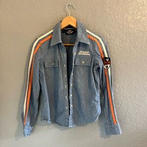 Harley Davidson • Long Sleeve Chambray Button Up Shirt